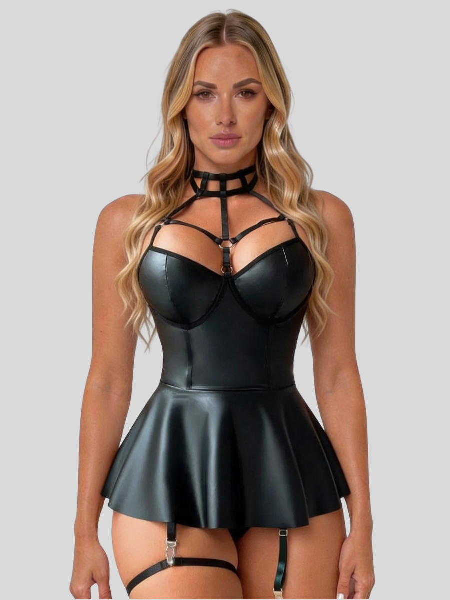 Lackleder Body mit Rock